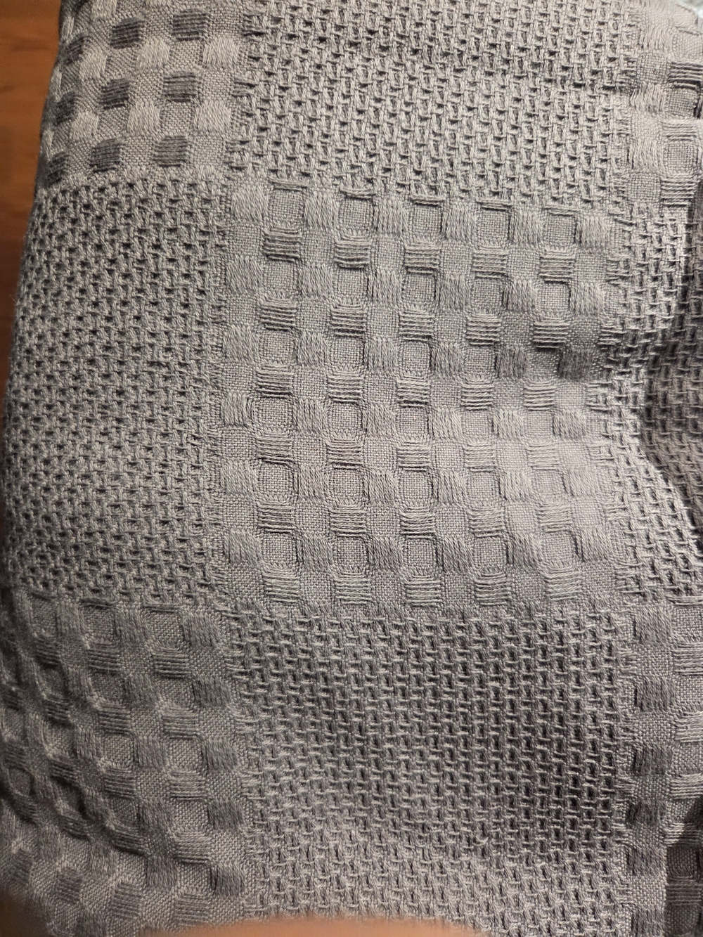 Gray Textured Woven Throw Blanket - Brand: